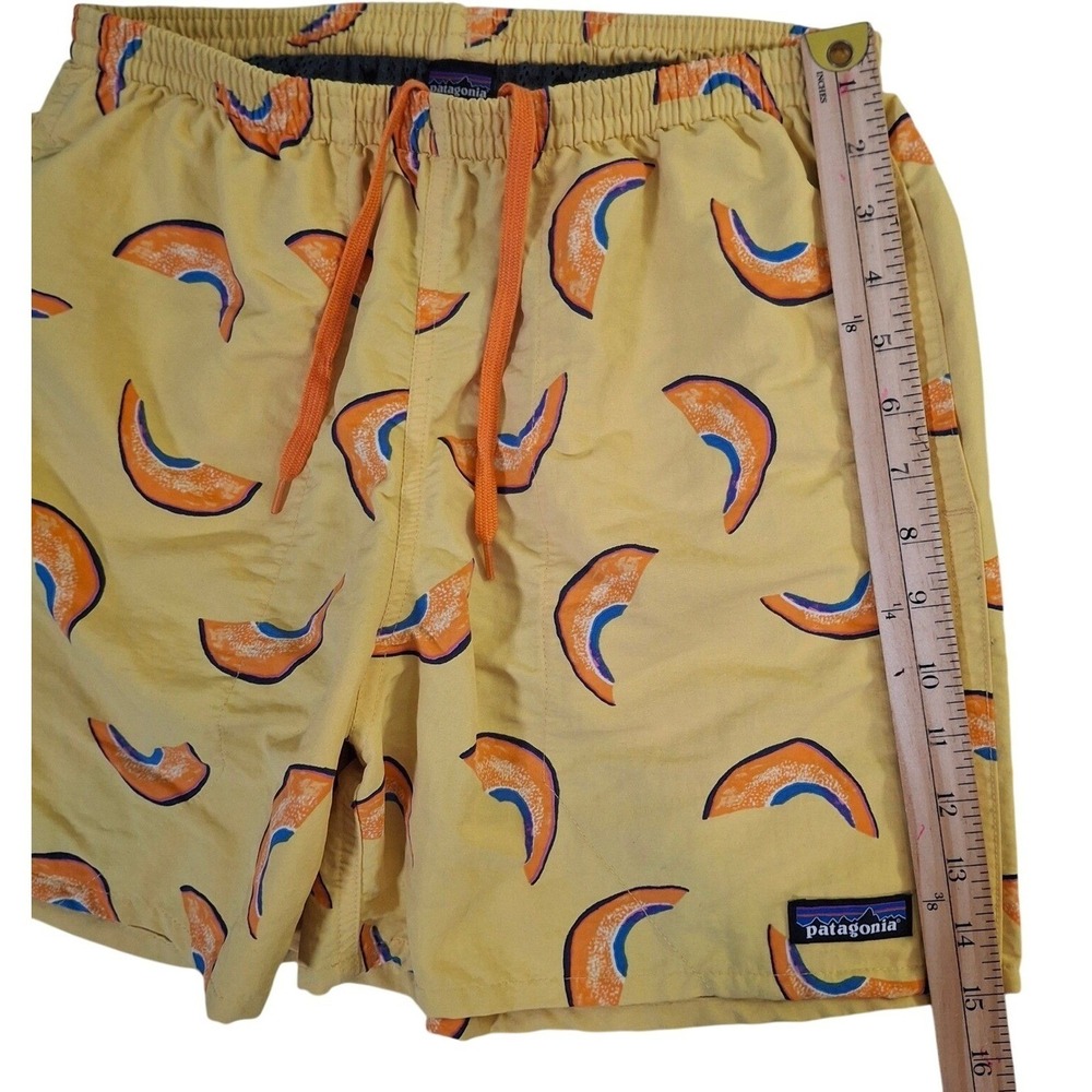 Patagonia Baggies Shorts Mens Small Yellow Melon Slice orange Drawstring - Picture 11 of 11